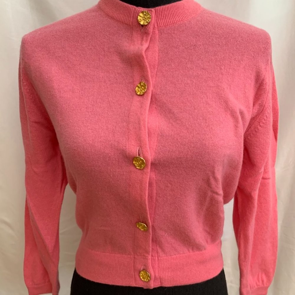Vintage Ballantyne of Peebles 100% Cashmere Cardigan Sweater Sz 38/S
